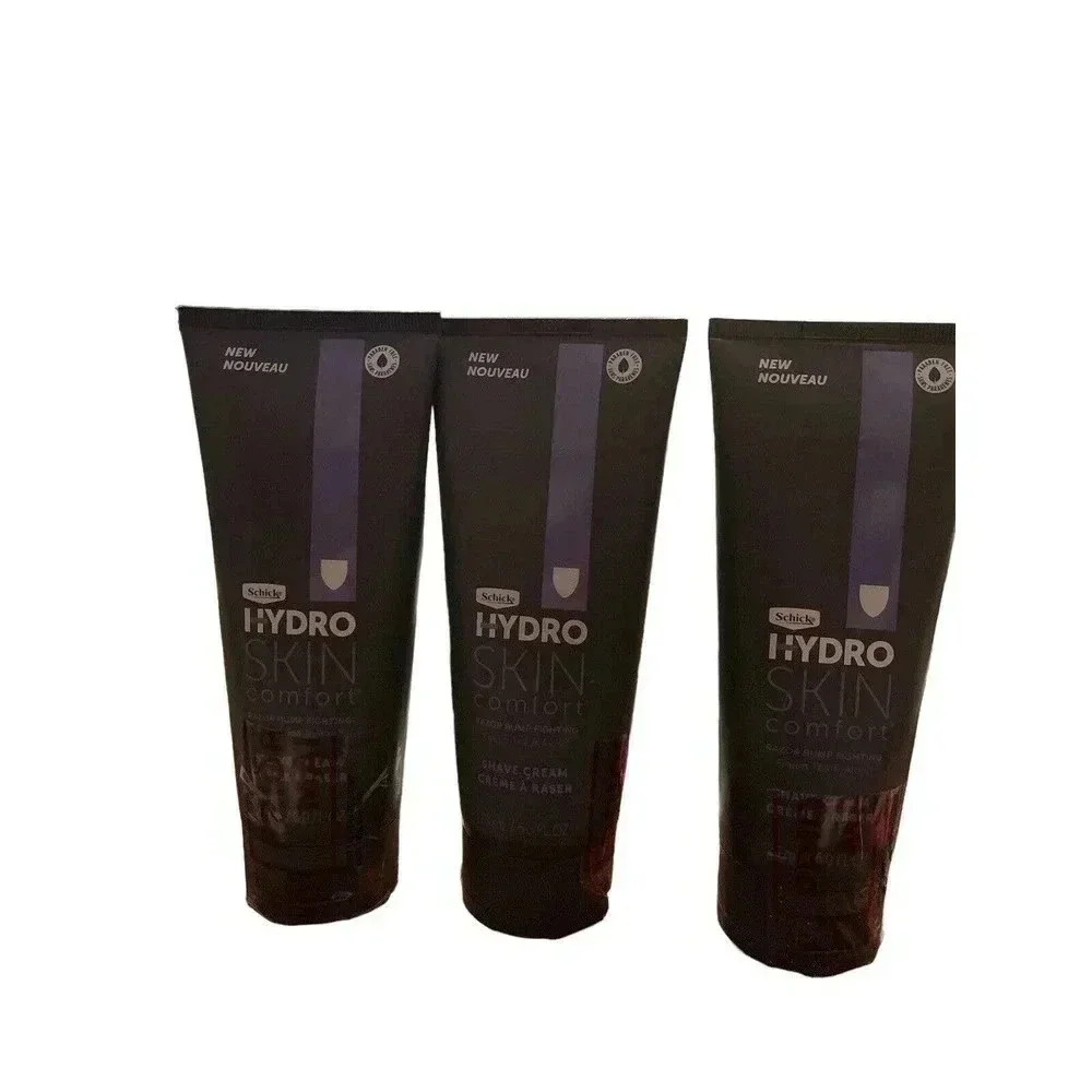 3 Schick Hydro Skin Comfort Men Shaving Cream W/ Green Tea & Aloe-6oz NWT